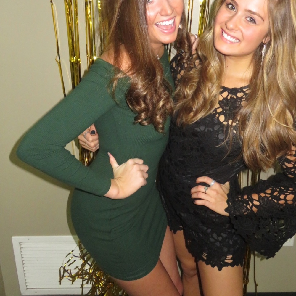 Revolve green off the shoulder dress